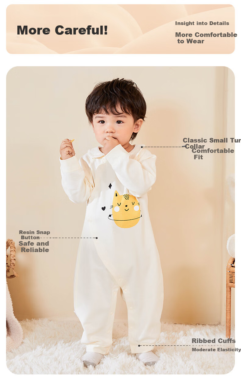Shubeiyi 2-Pack Baby Clothes Newborn Cotton Romper Spring Autumn Full Moon First Birthday Crawling Suit Yellow 90cm 3
