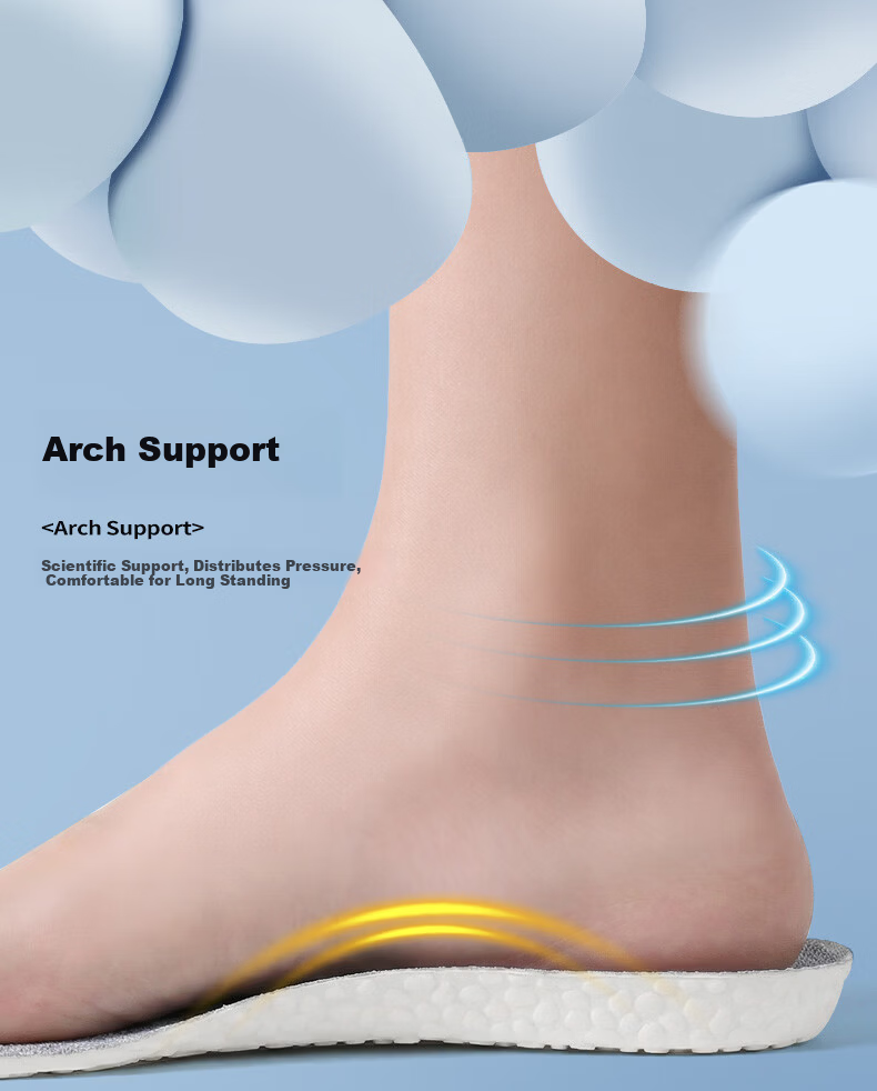 FOOTOPPO Sports Insoles for Men Military Training Ultra-Soft Shock Absorbing Insoles for Men's Basketball Shoes Running Shoes Insoles for Women 21