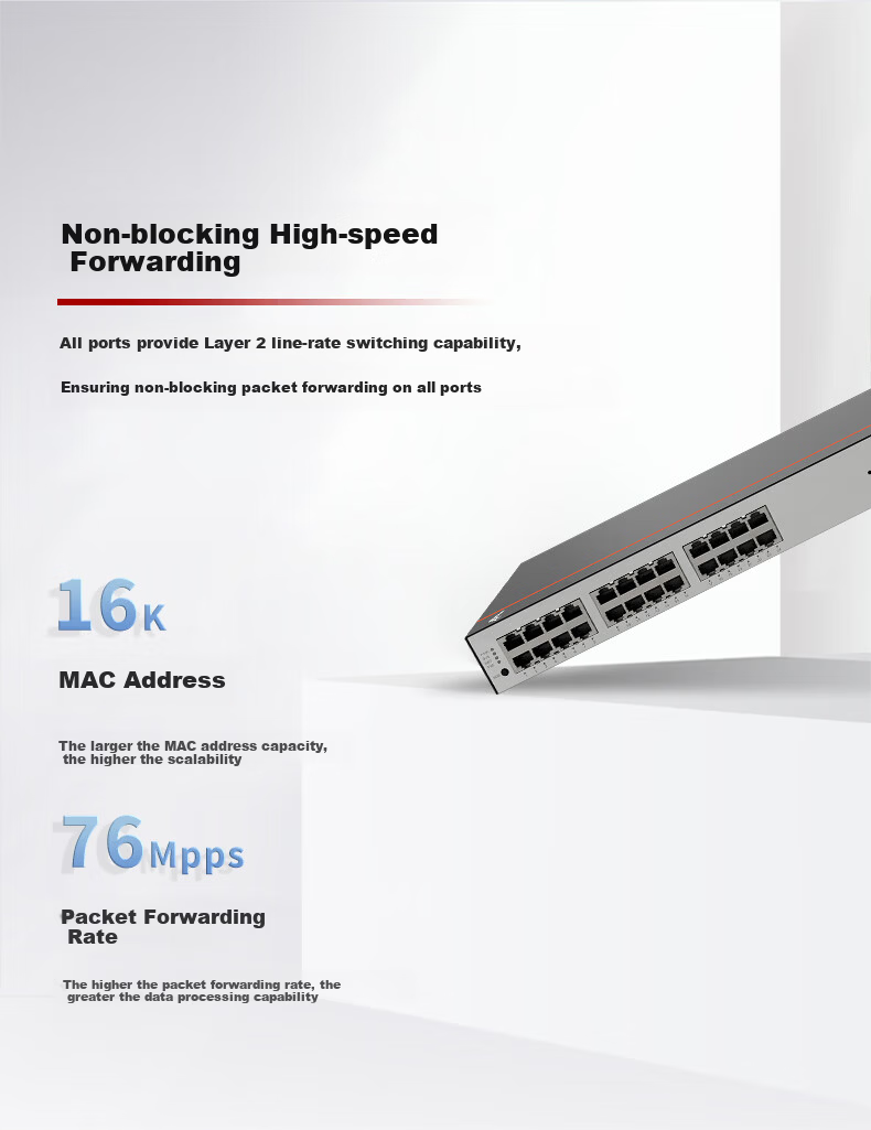 Huawei Kunling S1730S-S24P4S-A3 Gigabit POE Switch 24-Port Gigabit Ethernet + 4-Port Gigabit Fiber Enterprise-Level Layer 2 Managed Network Hub for Home and Office 2