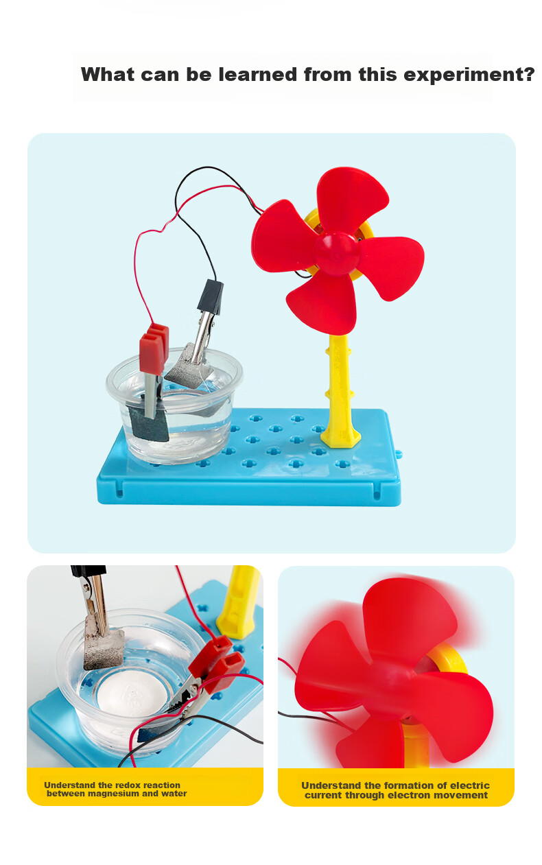 Big Eye Little Baby Saltwater Electric Fan Steam Science Experiment Kit Children's DIY Craft Toy Gift for Boys and Girls 6