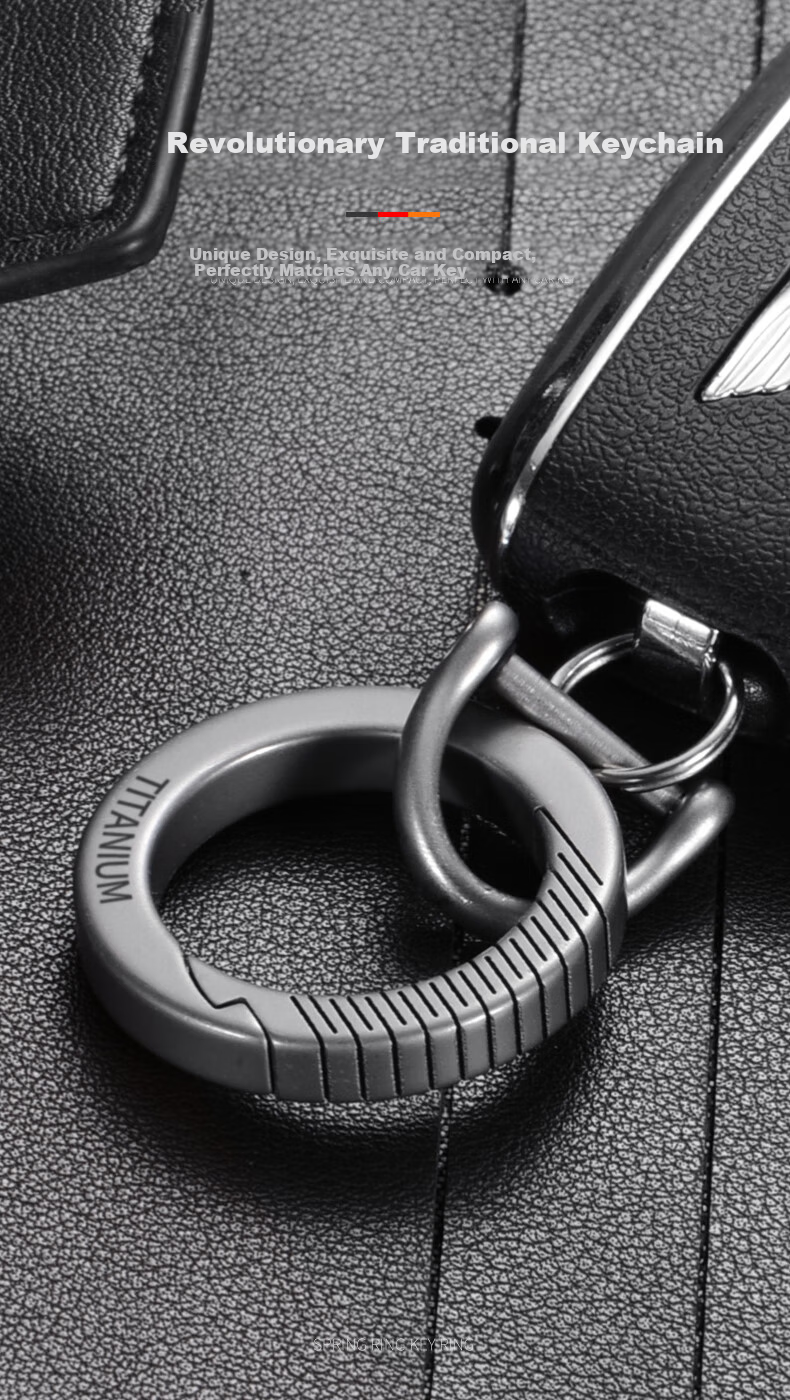 Laiben Titanium Alloy Car Keychain Men's Pendant Key Ring Personalized Creative Minimalist Waist Hanging Lock Keychain 3