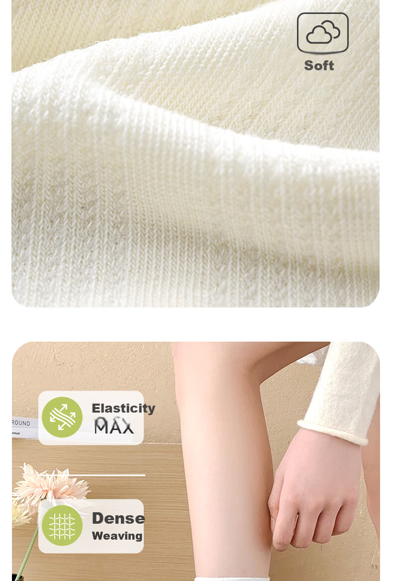 Qihaiqiu Women's Disposable Summer Thin Mesh Breathable Calf Socks Ballet Style Long Socks White 10 Pairs 3