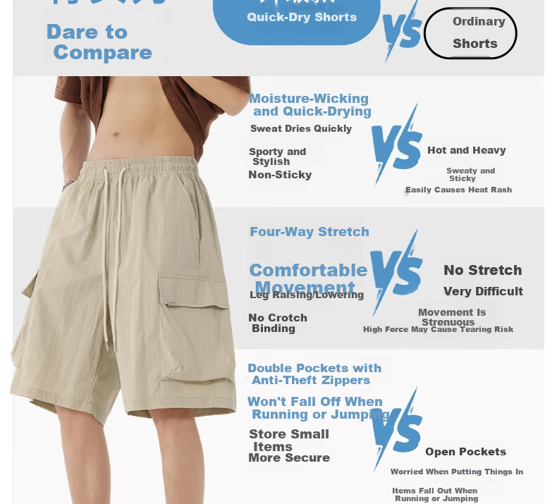 LangSha Men's Summer Breathable Lightweight Loose Casual Outdoor Quick-Dry Running Fitness Ice Silk Shorts 5