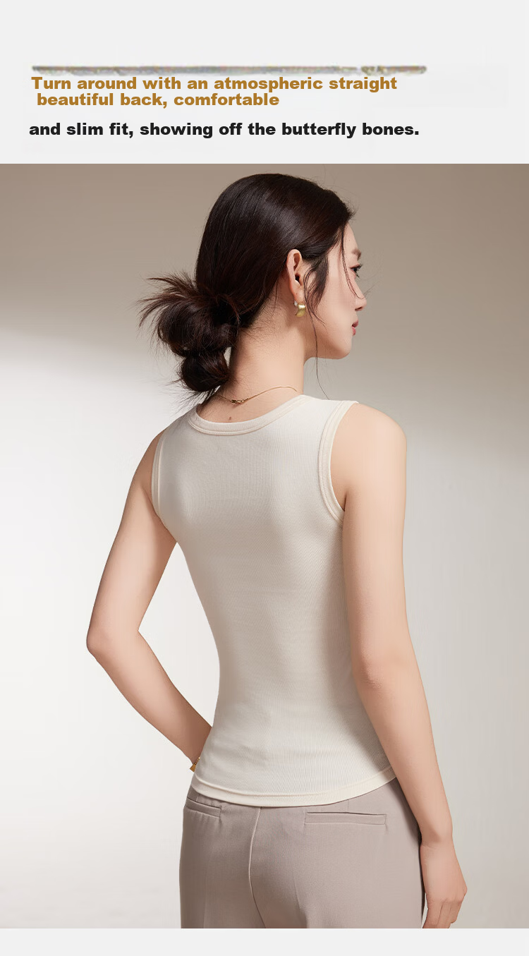 Herbal Original Color Women's Silk Camisole with Inner Cup, Beautiful Back, 10A Antibacterial with Chest Pad, 2026 New Summer Base Layer Outerwear 6