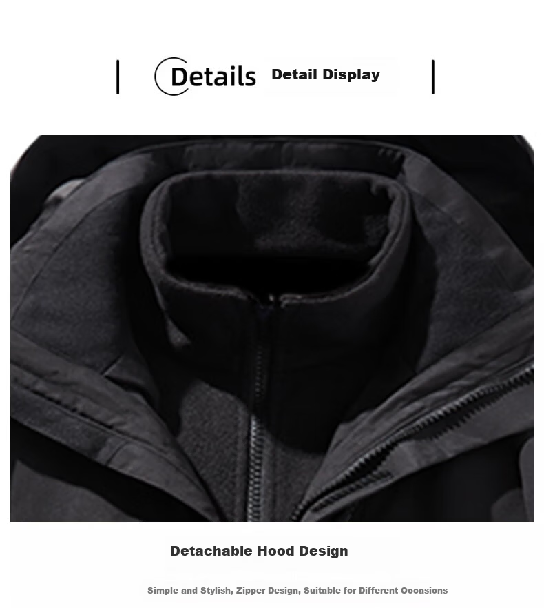 Xuezhongfei 3-in-1 Fleece Liner Softshell Jacket Unisex 2025 New Outdoor Windproof Waterproof Couple Coat 14