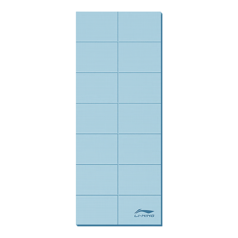 LI-NING Portable Yoga Mat Nap Fitness Mat Professional Non-Slip Training Mat for Men and Women Blue Foldable