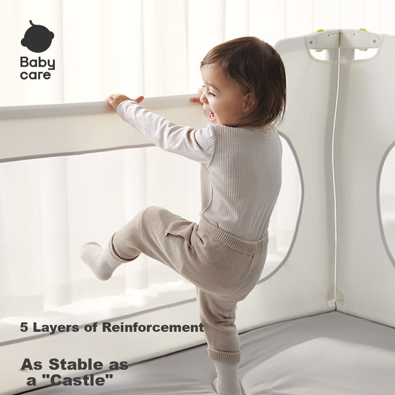 Babycare Bed Rail Baby Crib Guardrail Anti-Fall Protective Fence Children's Barrier 1.8m Dot White