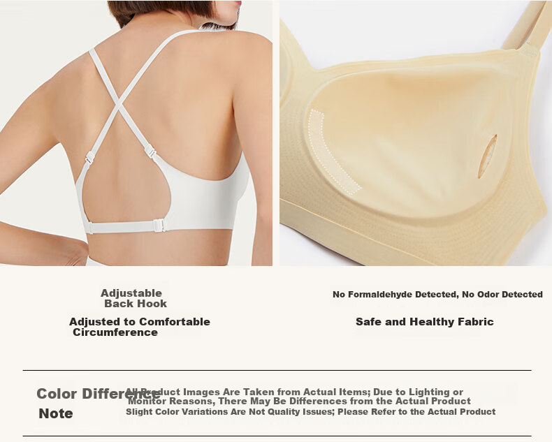 Ubras Swan Neck Slim Backless Bra Women's Seamless Wireless Bra White S 7