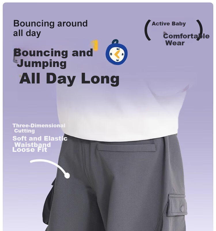 Ciciibear [Moisture-Wicking Quick-Dry Waterproof] ciciibear Baby Work Pants Spring Autumn Boys Pants 2025 New Children's Long Pants 5