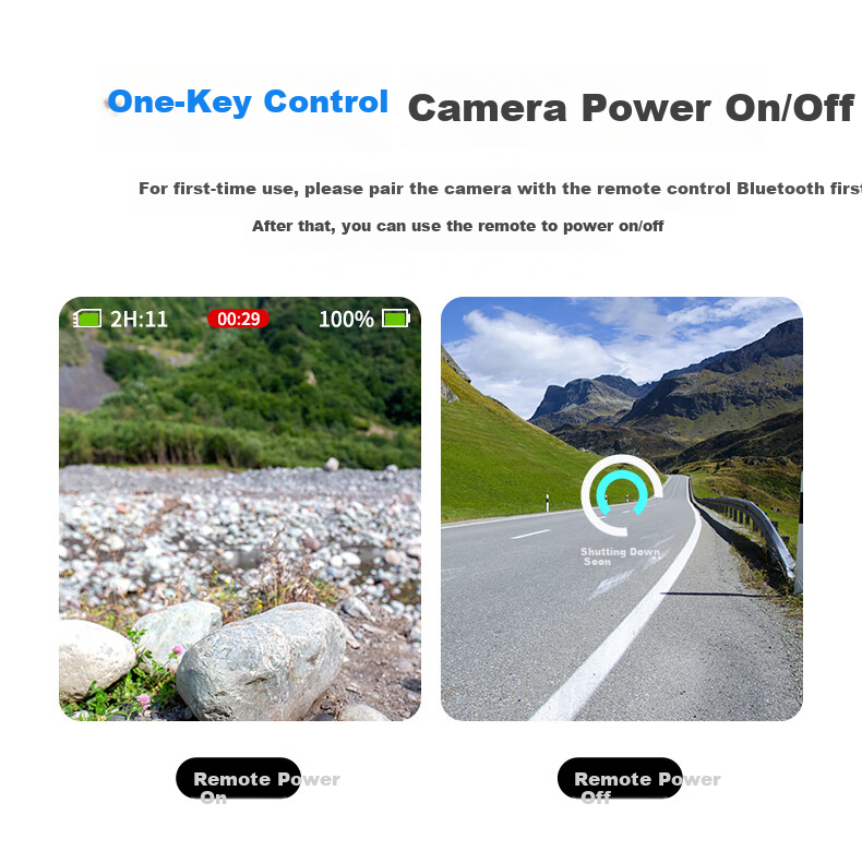 TELESIN Bluetooth Remote Control for GoPro 13 Compatible with Hero 12 11 10 9 Action Camera, HD Color Screen, Mode Switching, 60m Remote Control 3