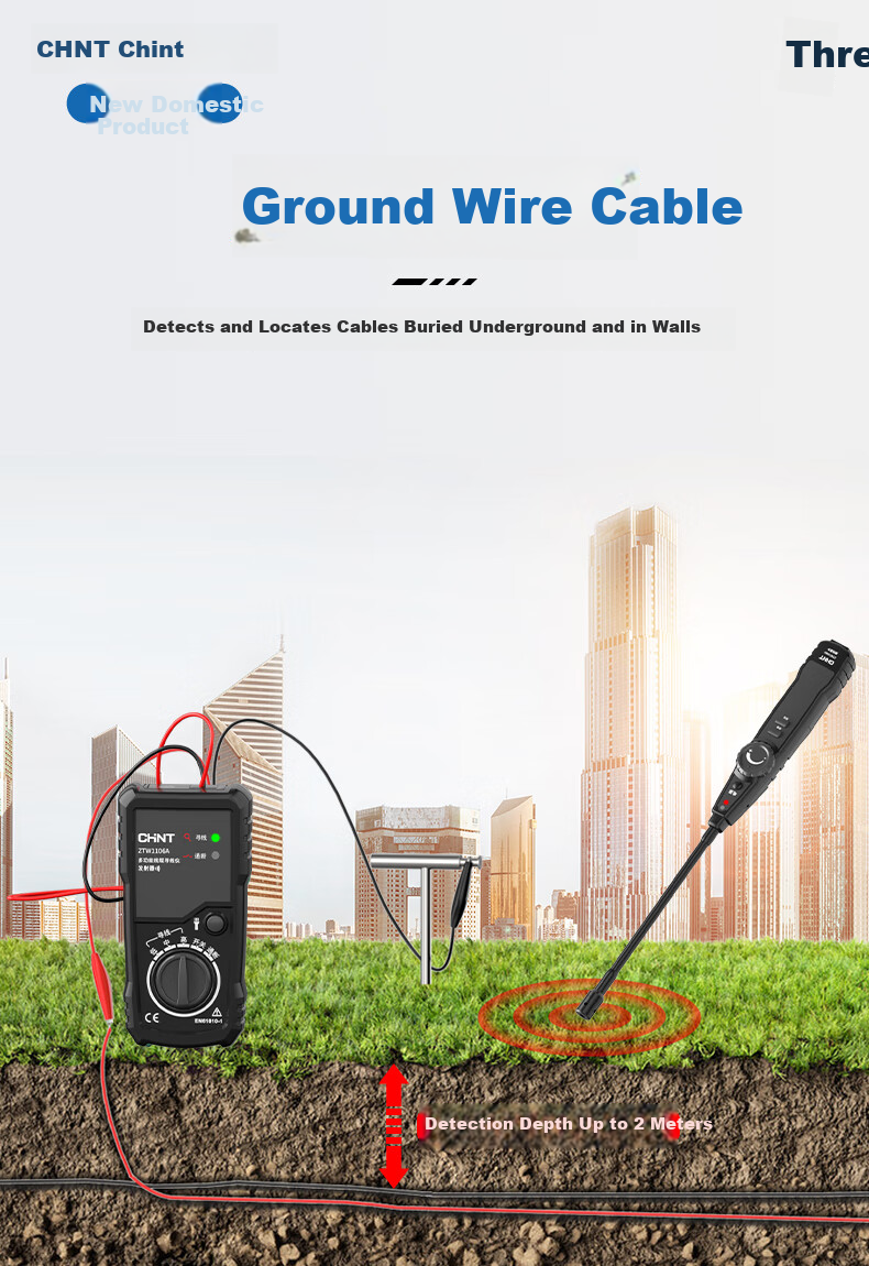 CHNT Cable Locator Electrician Network Cable Tester Wall Detector Underground Metal Detector Standard Kit 7