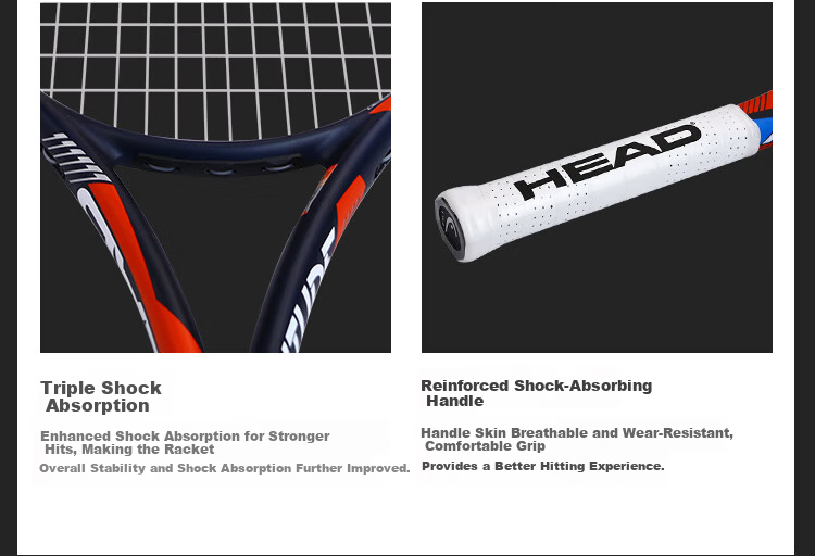 HEAD COMP Full Carbon Advanced Beginner Professional Tennis Racket for Men and Women Students Gray Green with Ball Trainer and Grip Tape 7