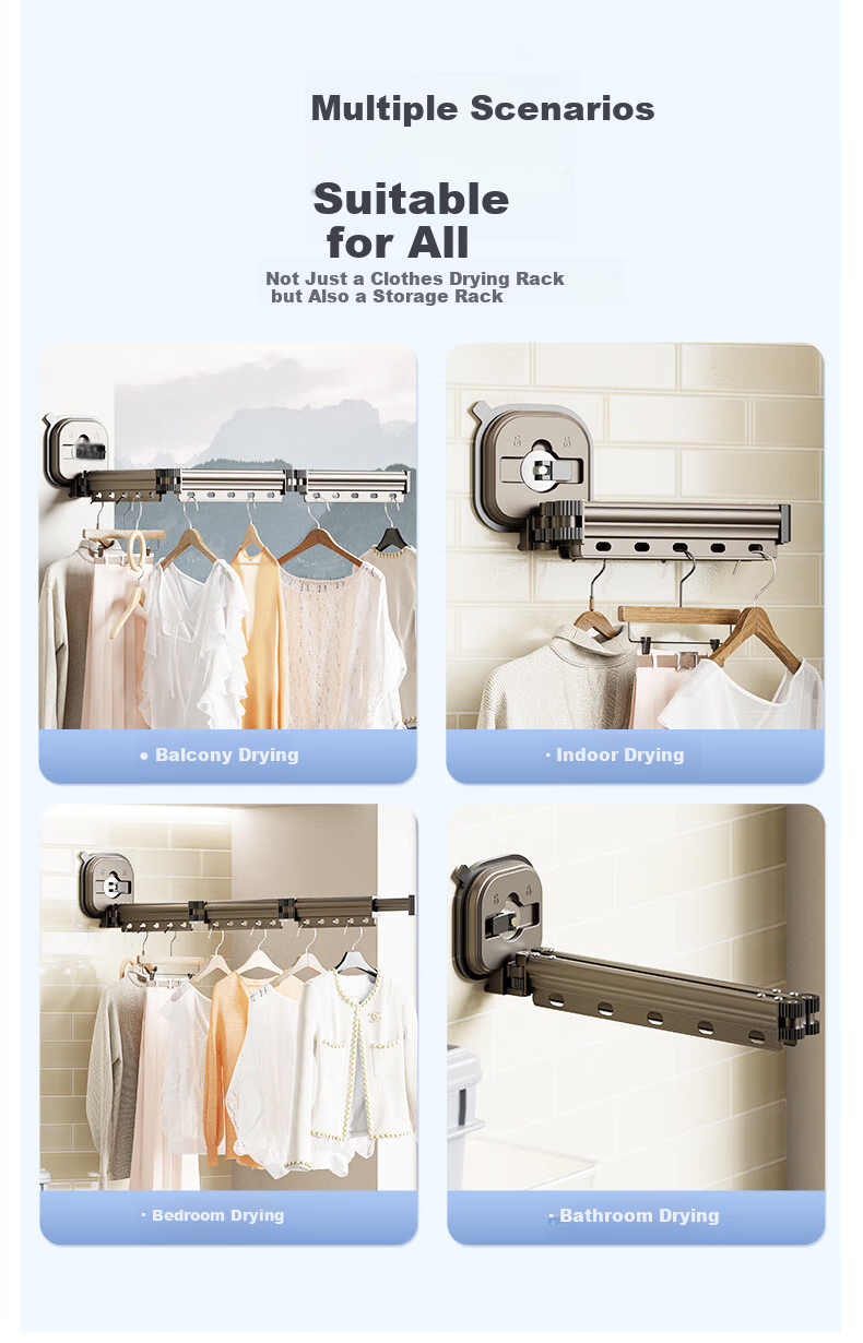 JEKO&JEKO Stainless Steel Telescopic Clothes Drying Rod Clothes Hanger Pole Forked Drying Rod 11