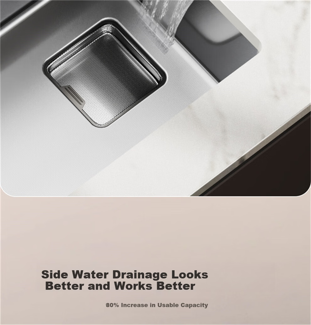HIGOLD Kitchen Sink HM Series Large Single Bowl 304 Stainless Steel Integrated Vegetable Washing Basin 15