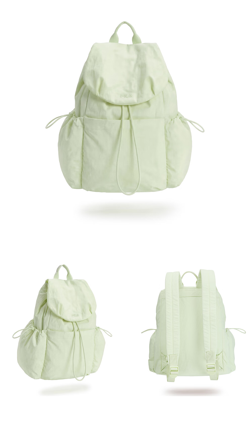 FILA Han So-hee Style Official Women's Summer Macaron Multi-Pocket Backpack School Bag Casual Bag 41