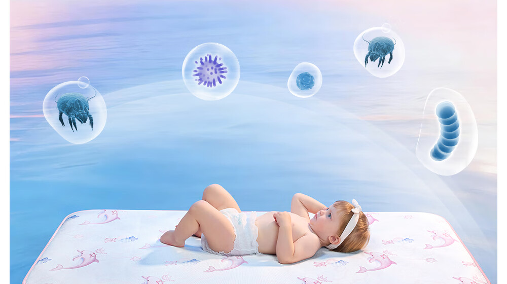 Beitais Baby Cooling Mat Breathable Ice Silk Mattress for Toddler Kindergarten Nap Bed Cloud Whale Fantasy 100*56cm 17