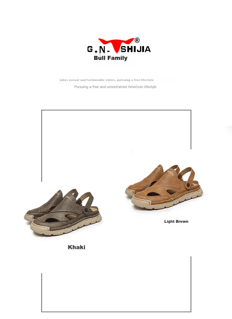 Bull Family Men's Summer Hollow Out Sandals Open Toe Beach Casual Slippers 8