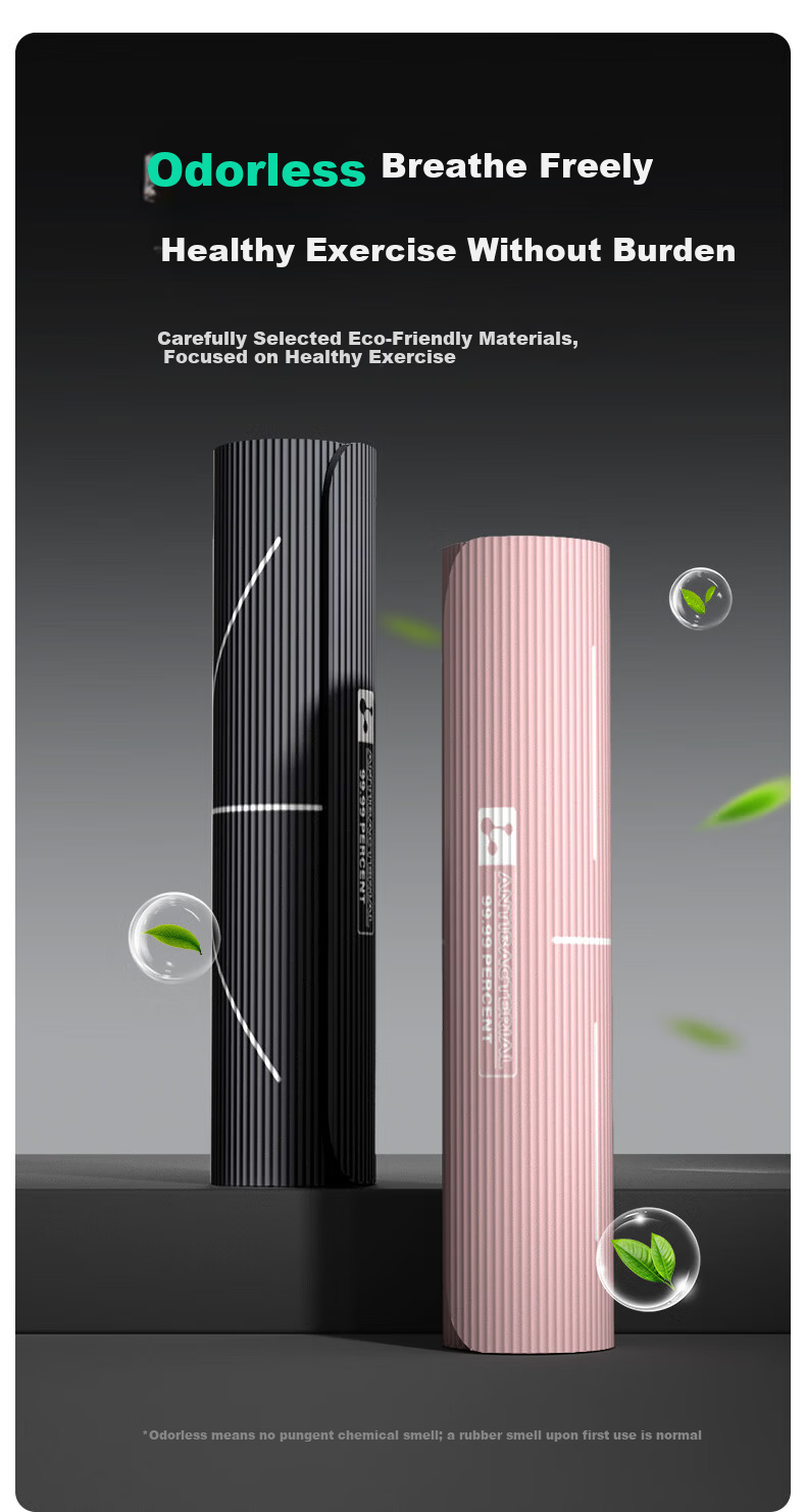 Li-Ning Yoga Mat for Women And Men, Thickened Wide Antibacterial Exercise Home Non-Slip Jump Rope Soundproof Shock-Absorbing Sit-Up Mat 9