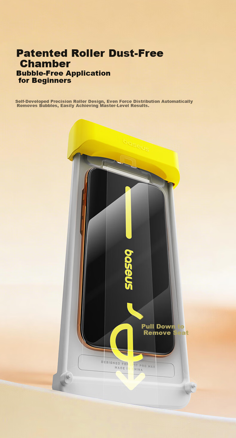 Baseus Gold Label Corning Film Pro [3D Hot Bending Full Coverage + AR Anti-Reflective] for iPhone 16 Pro Max Tempered Glass Screen Protector Dust-Free Warehouse Protective Film 15
