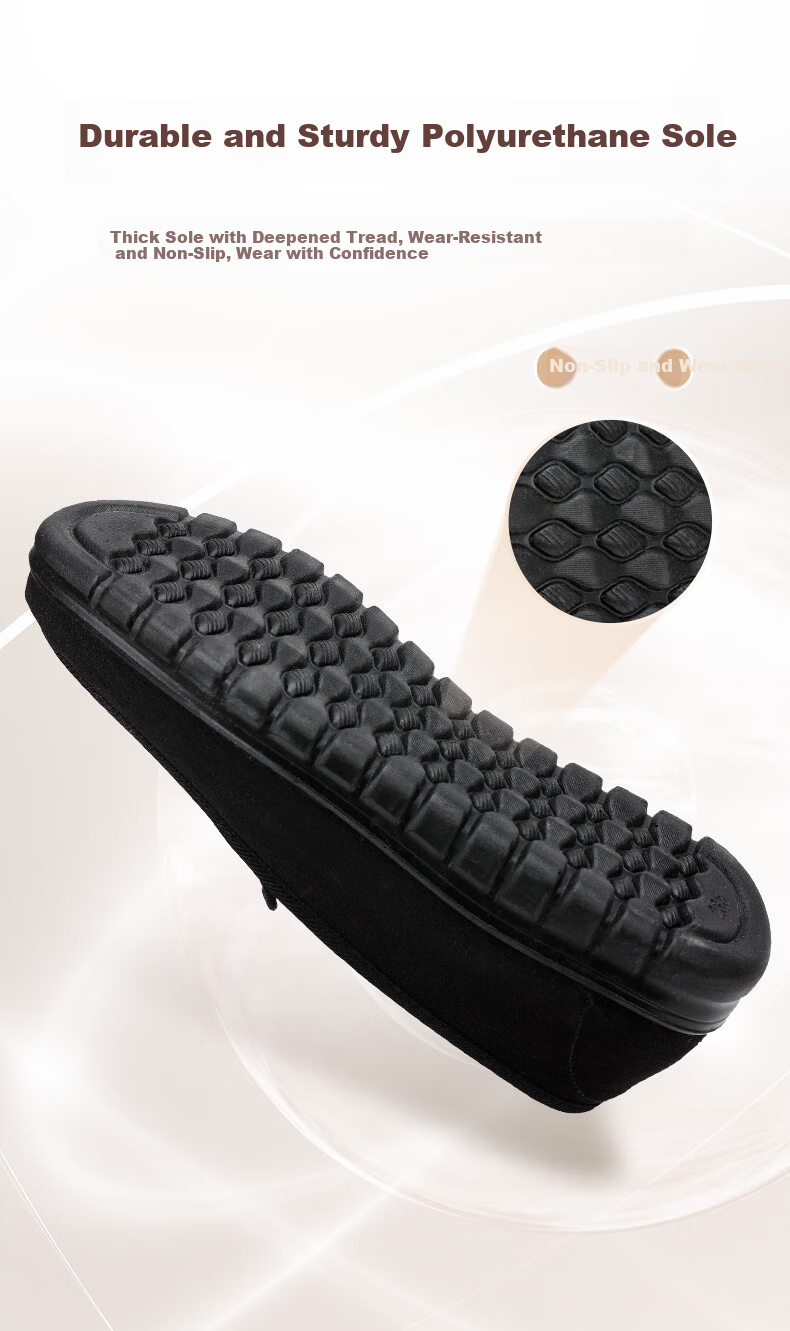 Busheyuan Slip-On Work Shoes for Hotel and Nurse, Old Beijing Cloth Shoes 410-9525 Black Size 38 6