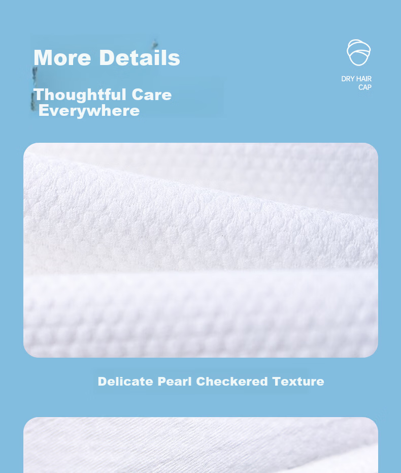 MUJI Disposable Thickened Water-Absorbent Hair Drying Towel Caps for Women, Travel Pack of 3 9