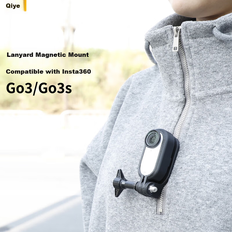 Qiye Protective Frame Magnetic Mount for Insta360 GO3 Thumb Camera Accessories GO3S Magnetic Neck Strap Anti-Lost Lanyard Desktop Stand 1