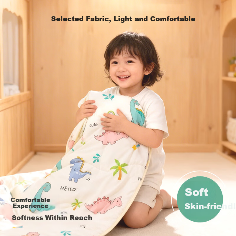 9i9 Children's Summer Lightweight Quilt Baby Air Conditioning Blanket Dormitory Quilt Single Kindergarten Nap Dinosaur Approx. 145*110 cm