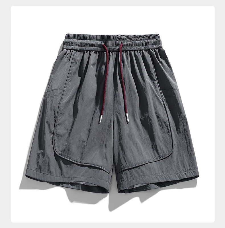 MiiOW Father's Day Gift Men's Summer Outdoor Sports Shorts Loose Breathable Lightweight Versatile Knee-Length Shorts 15