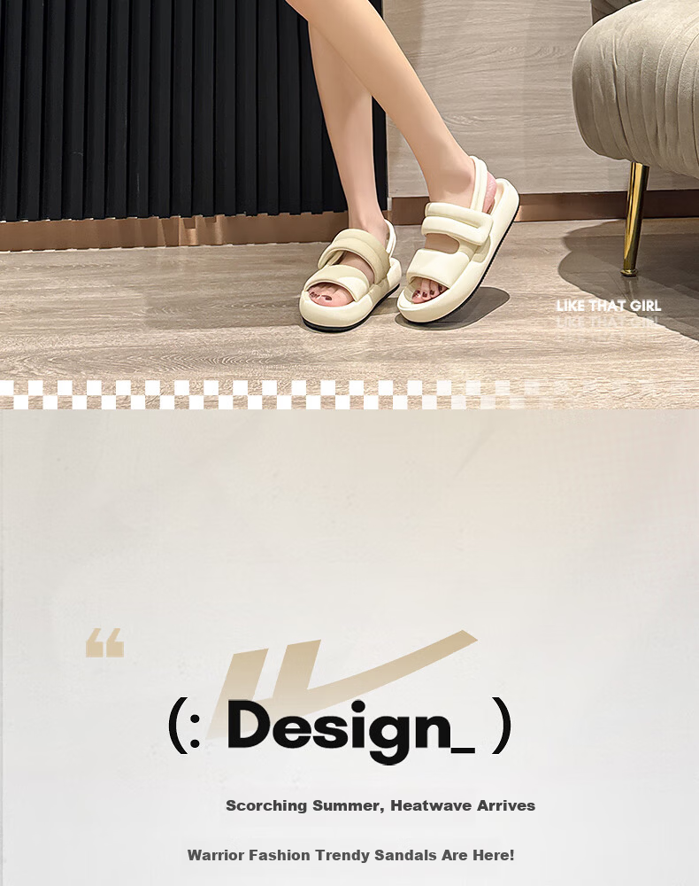 Warrior Official Women's Summer Sandals 2026 New Soft Sole Lightweight Beach Shoes Beige Size 38 2