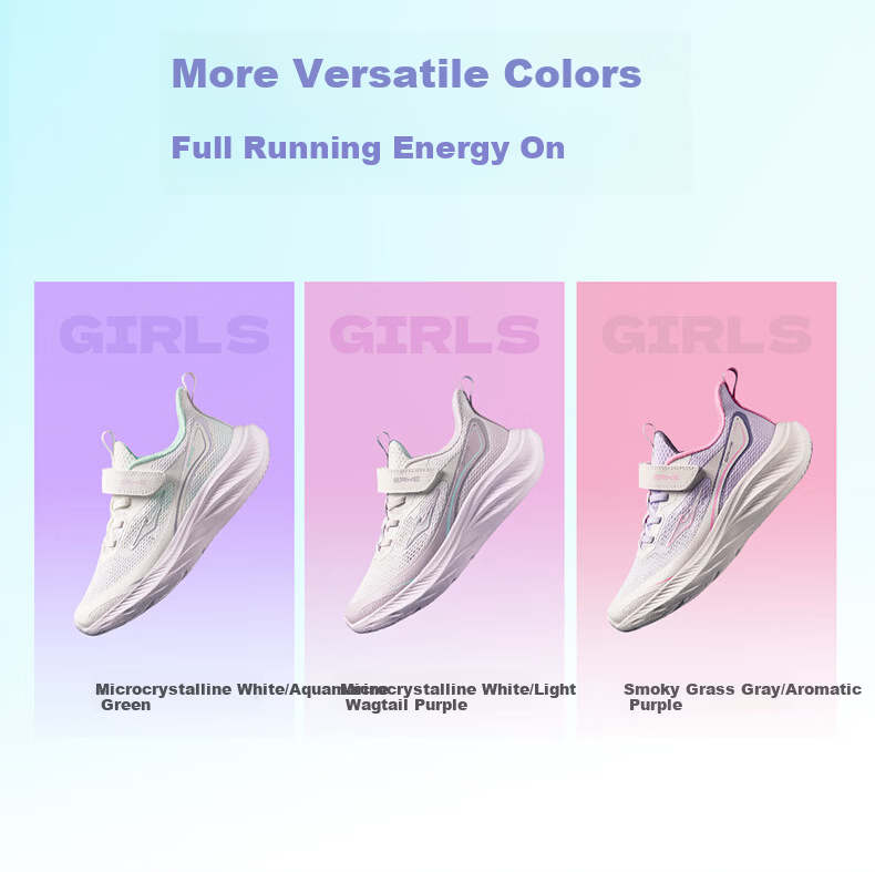 ERKE Kids Sports Shoes Boys and Girls Children's Breathable Summer Lightweight Durable Running Shoes Lavender Gray/Aromatic Purple Size 28 22