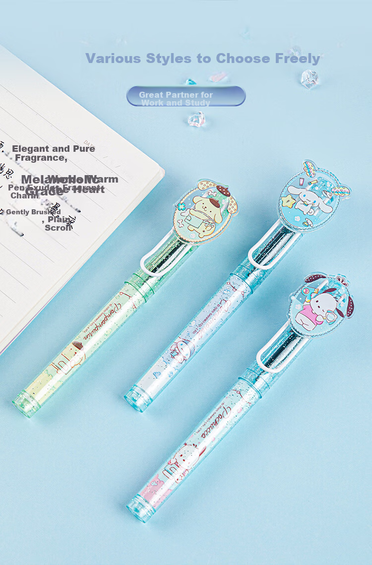 GuangBo & Sanrio Student Fountain Pen for Grades 4-6, EF Nib, Refillable Ink Cartridge, Hard Nib Calligraphy Pen, Girls' Gift, Random Pattern KT82288-H 6