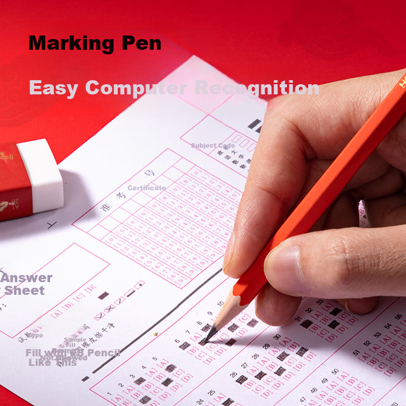 Deli 6-Pack 2B Writing Pencils Safe Graphite Sketch Drawing Pencils Student Office Study Exam Pencils HC676-2B Back to School Stationery