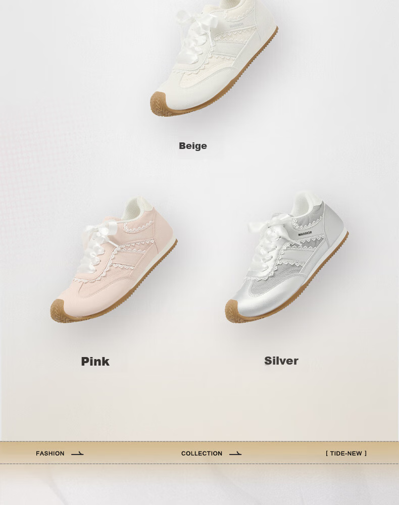 Warrior Women's Shoes 2026 Summer Training Shoes Fashion Trendy Casual Women's Shoes Niche Agan Sneakers Beige Size 39 3
