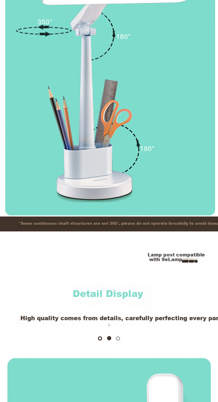 Bolanger Desk Lamp, Eye Protection, Study Lamp, Dormitory Lamp for Students, Rechargeable Table Lamp, Children's Bedroom Bedside Lamp, Reading Light 11