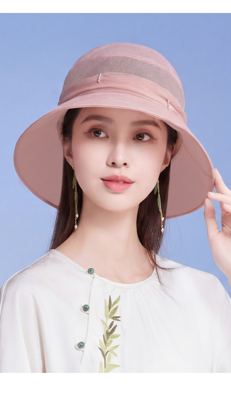 Shanghai Story Women's Silk Sun Hat Spring Summer Mulberry Silk UV Protection Sun Hat Beige Mom Gift 14
