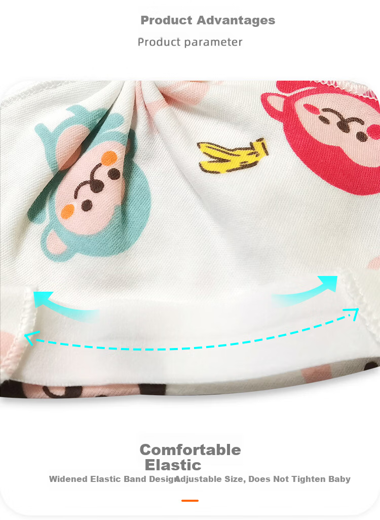 9i9 Baby Hat Pure Cotton Newborn Cartoon Topless Cap Brain Protection Fontanelle Guard 2pcs 0-1 Year Old Monkey F35 7