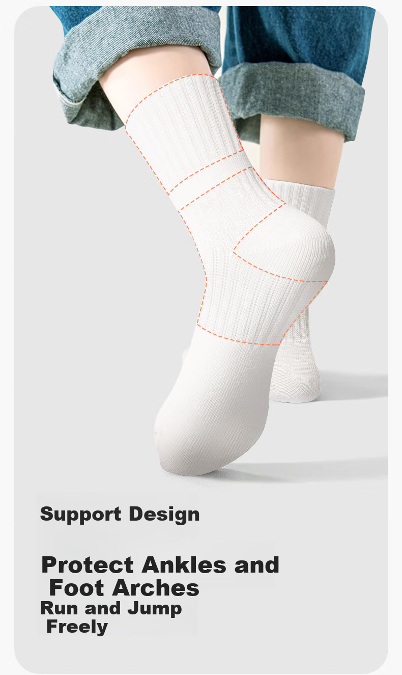 Zhiyouban Children's White Socks, Student White Cotton Socks, Boys' Sports Socks, Spring Autumn Summer Cotton Socks, Girls' Thin School Uniform Socks 4