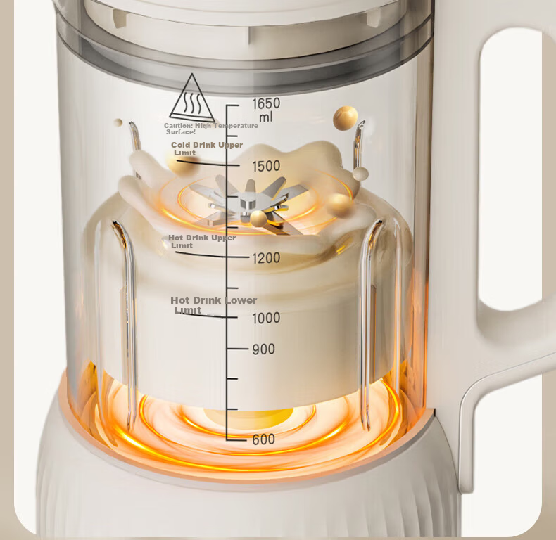 Yangzi Fully Automatic Soy Milk Maker and Blender 5-6 Functions, Self-Cleaning, 1.65L Large Capacity, 20-Blade Juicer B-005 11