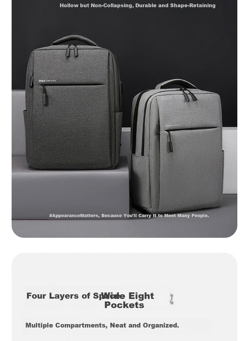 JINSHIWQ Backpack Unisex Laptop Bag Business Notebook Bag 14/15.6/17.3 Inch Large Capacity School Bag for College Students 10
