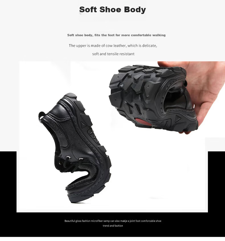 MULINSEN Men's Outdoor Casual Shoes, Lace-Up Middle-Aged And Elderly Dad Shoes, Business Casual Leather Shoes 19216 8