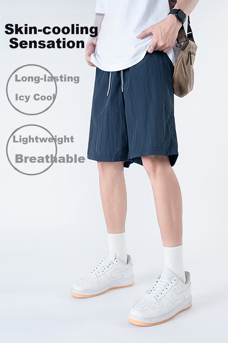 GLM Men's Summer Loose Comfortable Shorts, Wearable Outside, Five-Point Chinese Style Basketball Running Pants 4