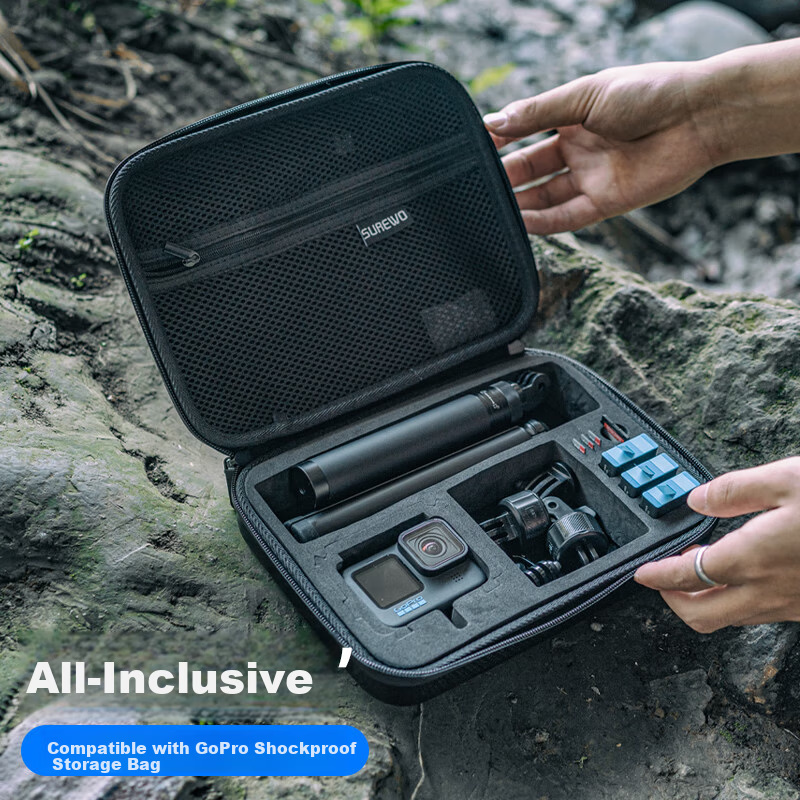 SUREWO Waterproof Storage Case for GoPro DJI Action Sports Camera, Shockproof Portable Travel Protective Box for Models 13 12 11