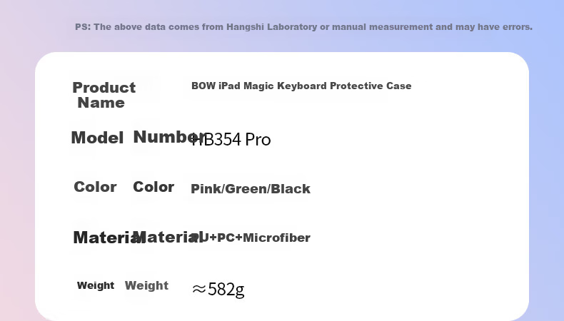 B.O.W Hangshi HA354 2025 New iPad Magic Keyboard Compatible with 11th Gen Apple Air 7/6 Magnetic Floating Protective Case Five-Level Backlight Integrated Black 29
