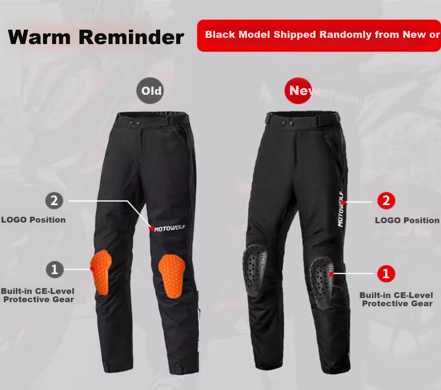 MOTOWOLF Motorcycle Quick-Release Riding Pants Motorbike Anti-Fall Winter Warm Windproof Quick-Release Windproof Cold-Resistant Detachable Pants 2