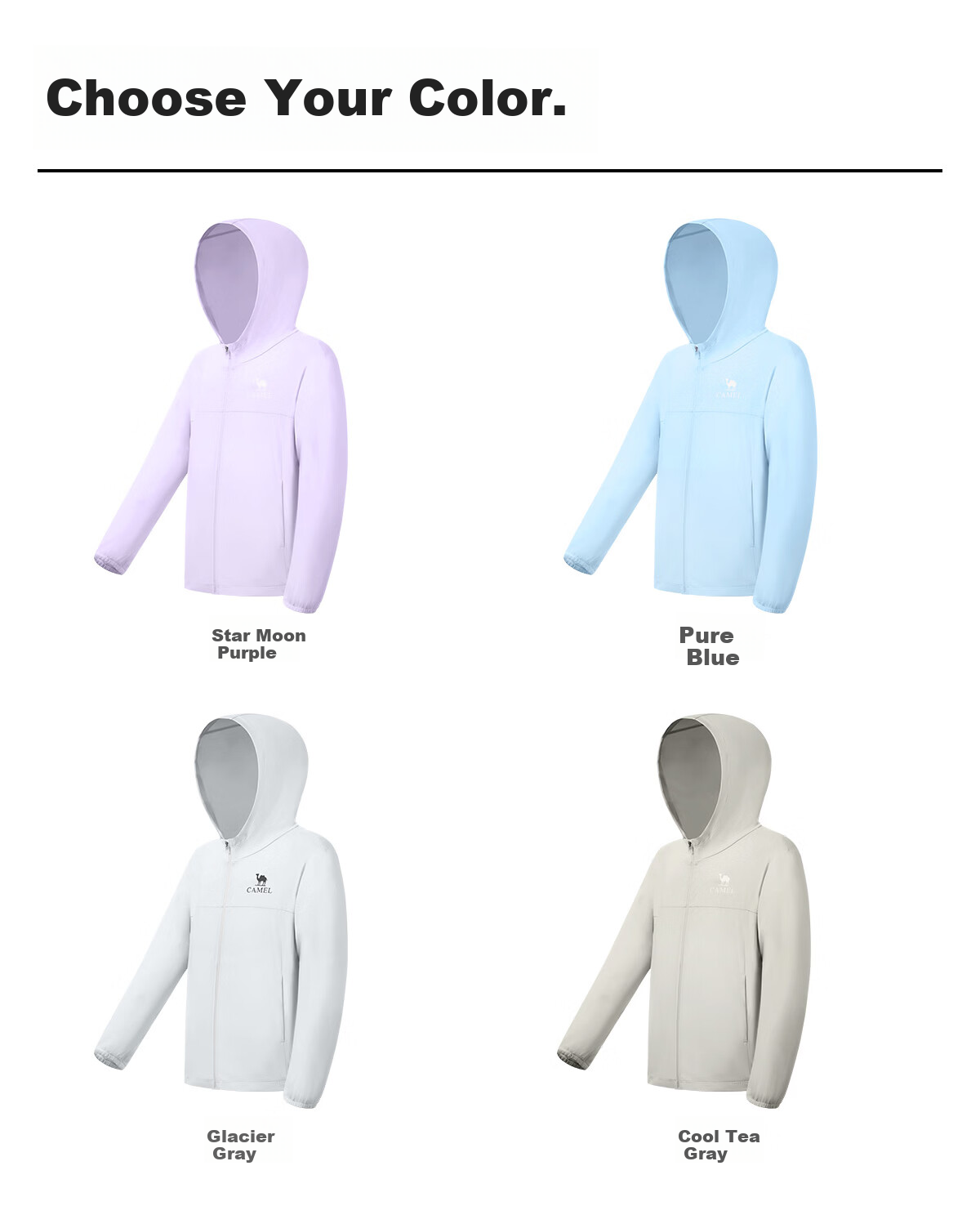 CAMEL [Mianmianbing] Children's Sun Protection Clothing, Summer Ice-Cool Breathable Lightweight Jacket, Skin Coat for Older Children, UV Protectio 17