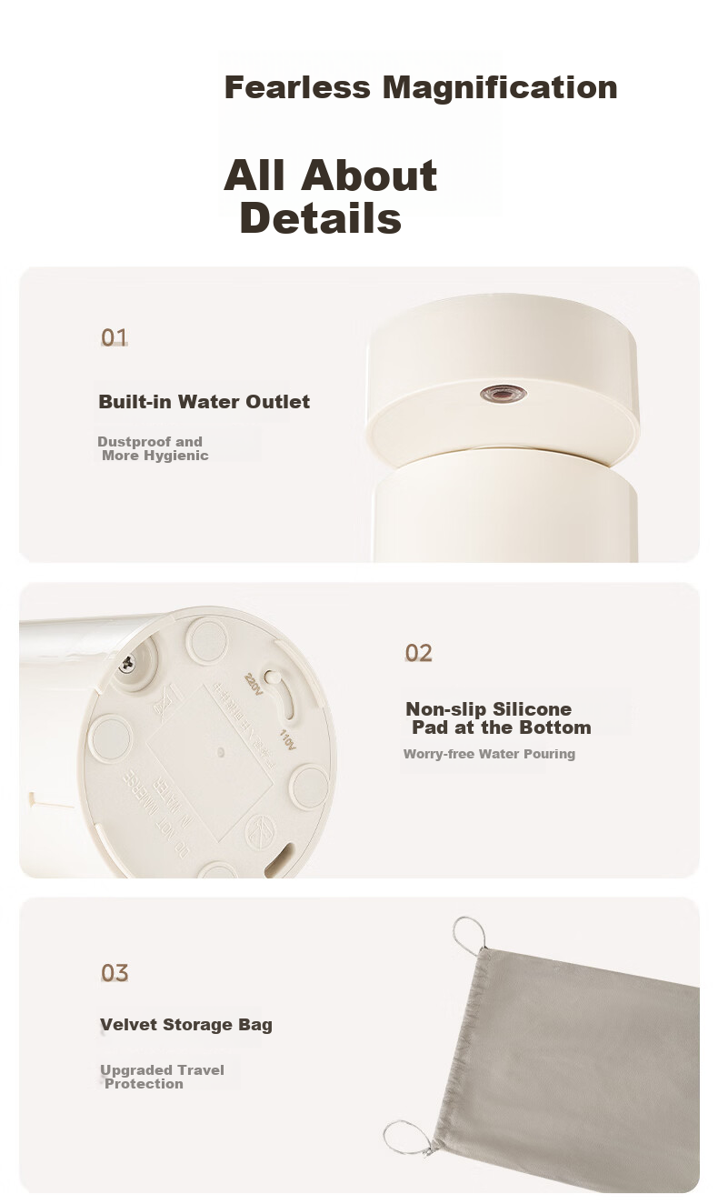 Midea [Price Protection 618] Portable Instant Hot Water Dispenser, Compact Household Electric Kettle, Travel-Friendly Foldable Portable Electric Kettle, Touch-Controlled Rapid Heating for Global Voltage 18