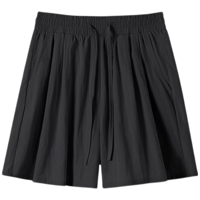 Baleno Yamamoto Women's Summer 2026 New Ice Silk High-Waist Loose Wide-Leg Sports Casual Shorts