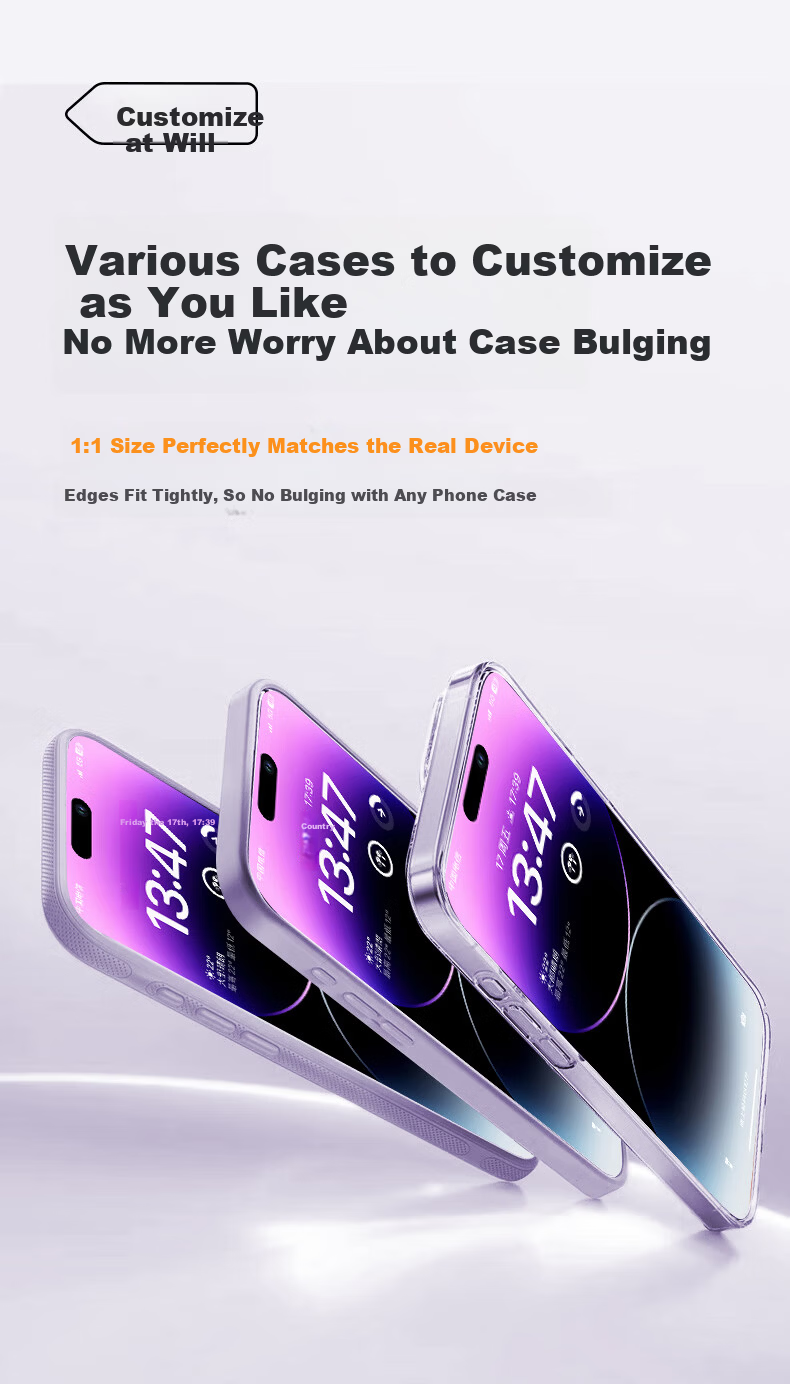 DIVI DIVI Dust-Free Warehouse Instant Adhesive iPhone 14 Pro Tempered Glass Screen Protector Full Coverage HD Explosion-Proof Anti-Drop Anti-Fingerprint Smooth Touch 1 Piece 7
