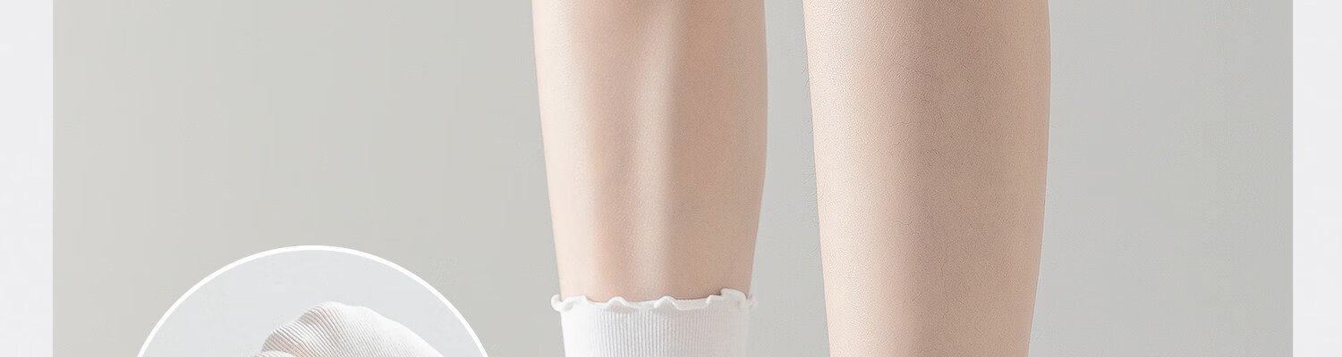 Guxu Disposable Socks Summer Thin Ice Silk Socks Women Travel Daily Use Mid-Calf Cotton Socks Black and White 68