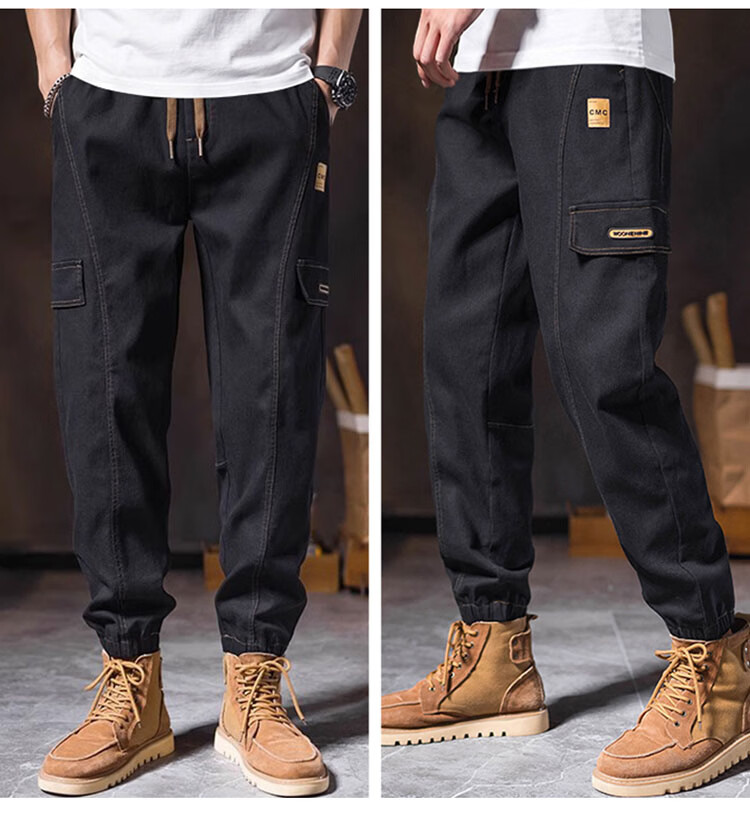 TUCANO Men's Work Pants Spring Summer Loose Fit Jogger American Vintage Casual Trousers Dark Gray 28 3
